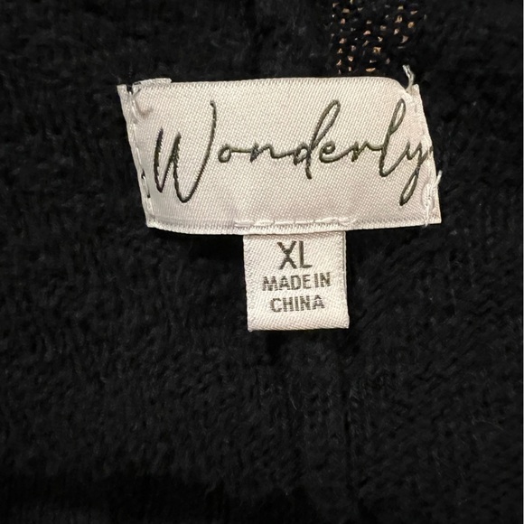 WONDERLY Black Short Sleeve Cardigan Sweater (XL) - Picture 4 of 5